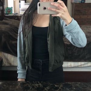 Charlotte Russe Olive Green Cropped Jacket